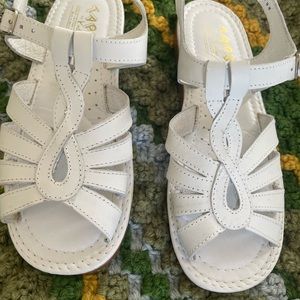 NEW- White leather sandals